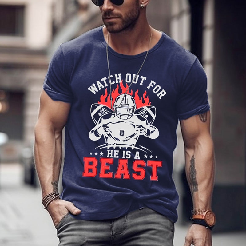 NFL Game Day Football Heather T shirt Tee Men's Graphic Cotton Short Sleeve Comfortable Tee 