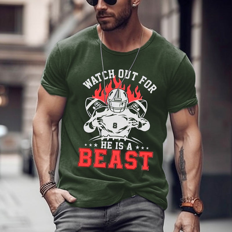 NFL Game Day Football Heather T shirt Tee Men's Graphic Cotton Short Sleeve Comfortable Tee 