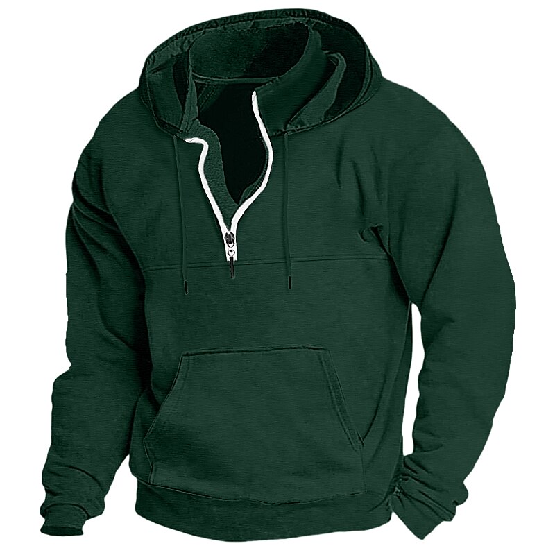 Men's Hoodie Quarter Zip Tactical Hoodie Plain Sports & Outdoor Daily Streetwear