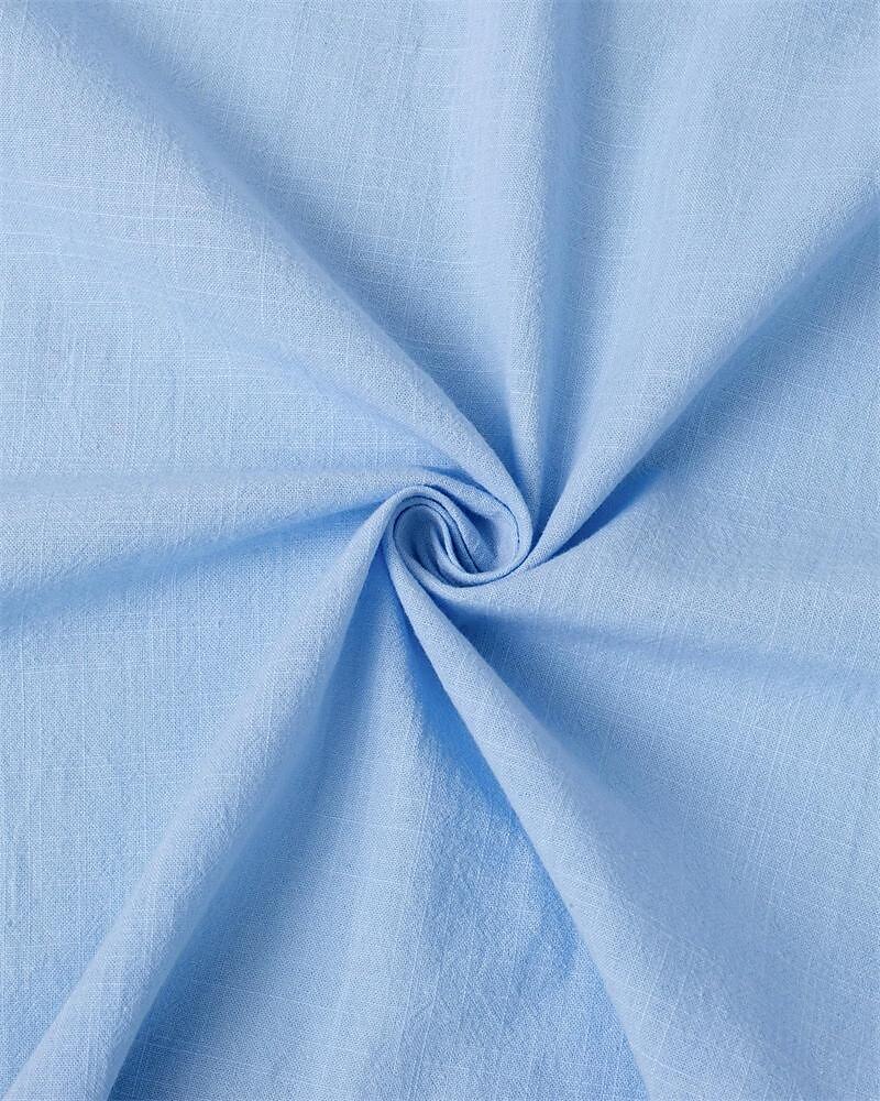 Men's Shirt Linen Shirt Summer Shirt Beach Shirt White Blue Green Short Sleeve Plain Collar Summer Spring Casual Daily Clothing Apparel