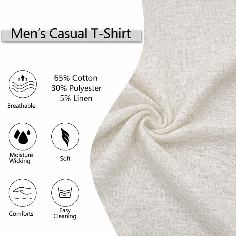 Men's Linen Shirt T Shirt Tee Tee Top Long Sleeve Shirt Long Sleeve Plain Fashion Designer Basic Classic Henley Casual Vacation Street Summer Spring All Seasons Black Purple Green Henley T-Shirt