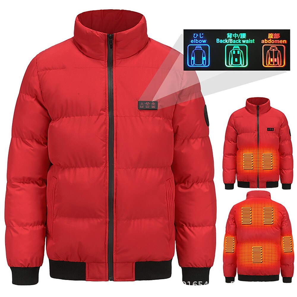 Outdoor Warm Heated Jacket Men Women Windproof Cotton Padded Clothes USB Heating Winter Coat Vest for Hunting Hiking Camping Fishing