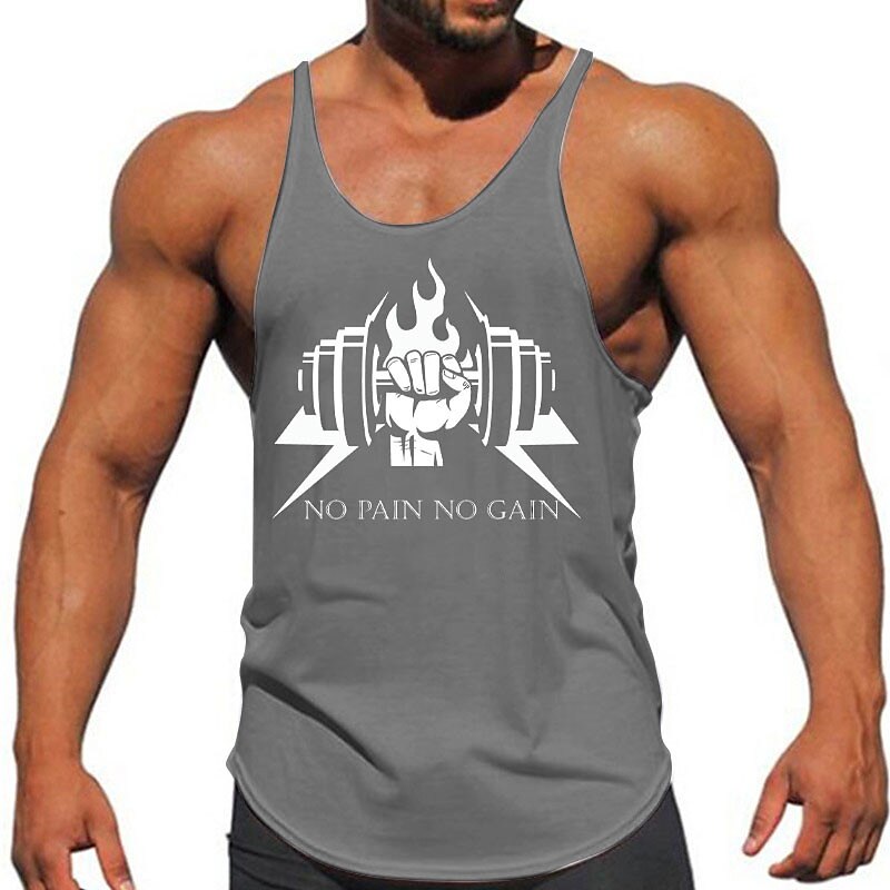  Men's Outdoor 3D Printing T Shirt for Sports Gym Sleeveless Crew Neck T-shirt 