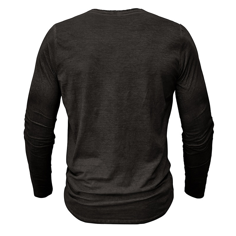 Men's Henley Shirt Tee Top Long Sleeve Shirt Plain Henley Street Vacation Long Sleeve Clothing Apparel 100% Cotton Fashion Vintage Basic