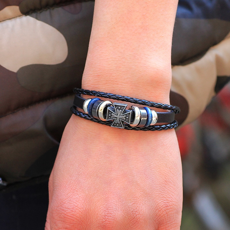 Men's Bracelet Thick Chain Lucky Stylish Fashion Punk Trendy Casual / Sporty Alloy Bracelet Jewelry Black / Coffee For Sport Holiday Prom Birthday Festival