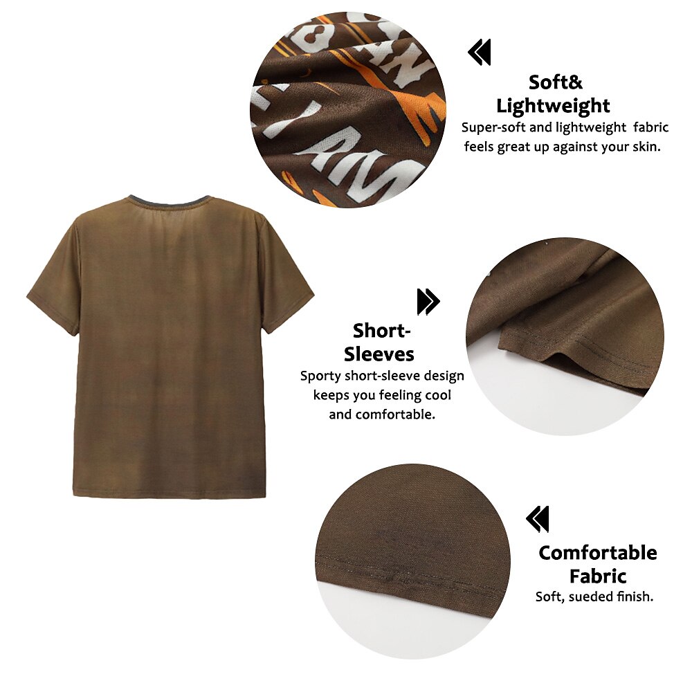 Men's Henley Shirt Tee Graphic Letter Henley Clothing Apparel 3D Print Outdoor Casual Short Sleeve Print Button-Down Vintage Fashion Designer Stylish