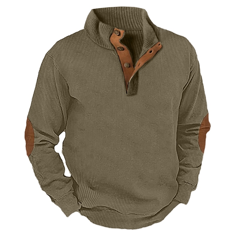 Men's Sweatshirt Quarter Zip Sweatshirt Color Block Patchwork Pocket fleece Hoodies