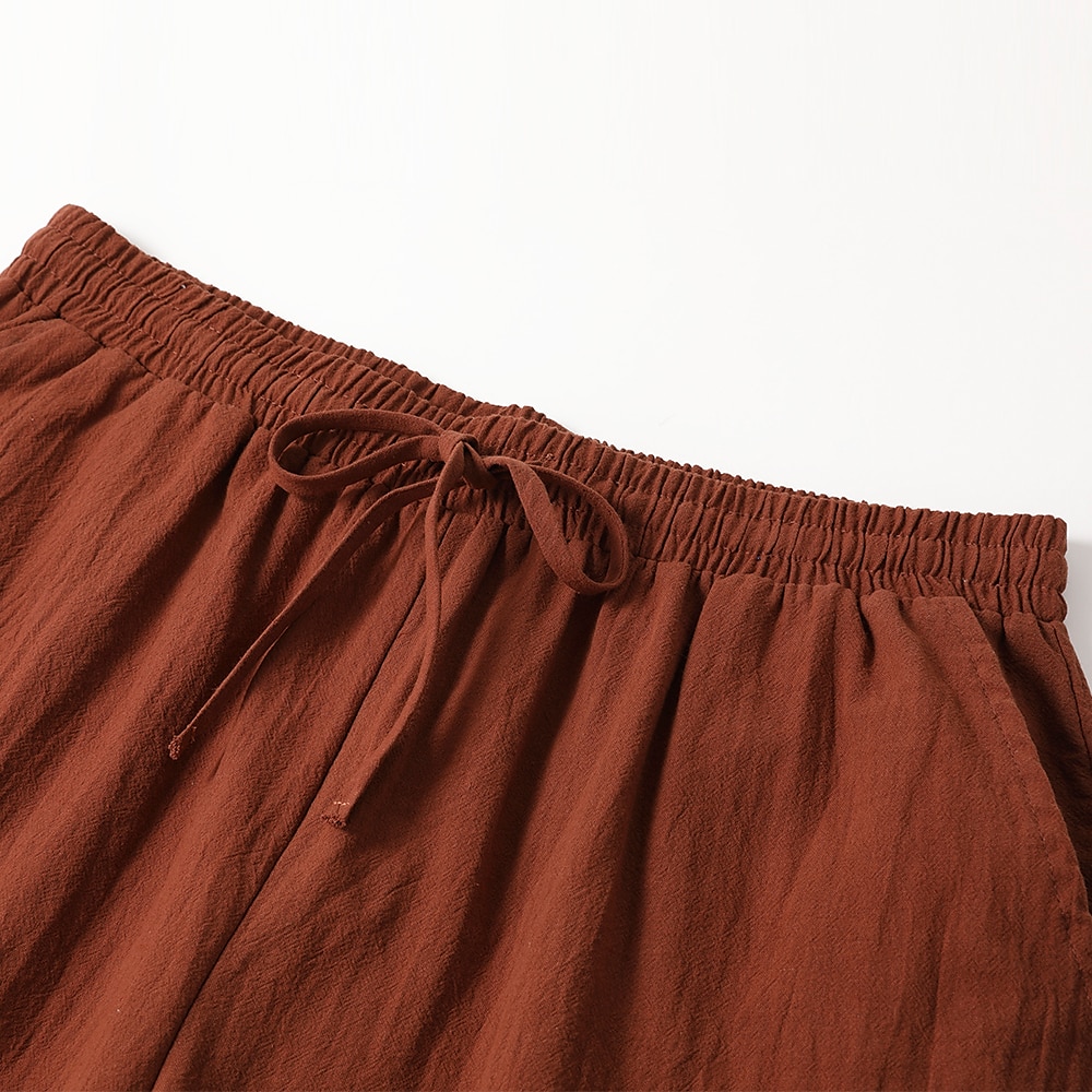 Men's Shorts Summer Shorts Beach Shorts Drawstring Elastic Waist Straight Leg Plain Comfort Breathable Short Daily Beach 100% Cotton Fashion Chic & Modern Black Yellow Micro-elastic