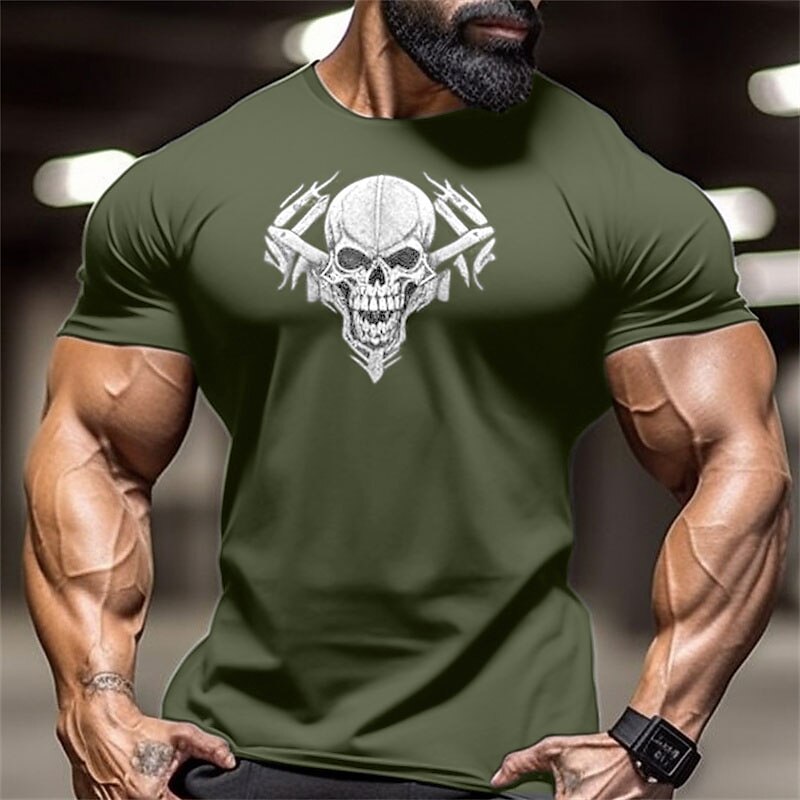  Men's Graphic Cotton Short Sleeve Comfortable Sports Outdoor Summer Clothing Shirt Tee 