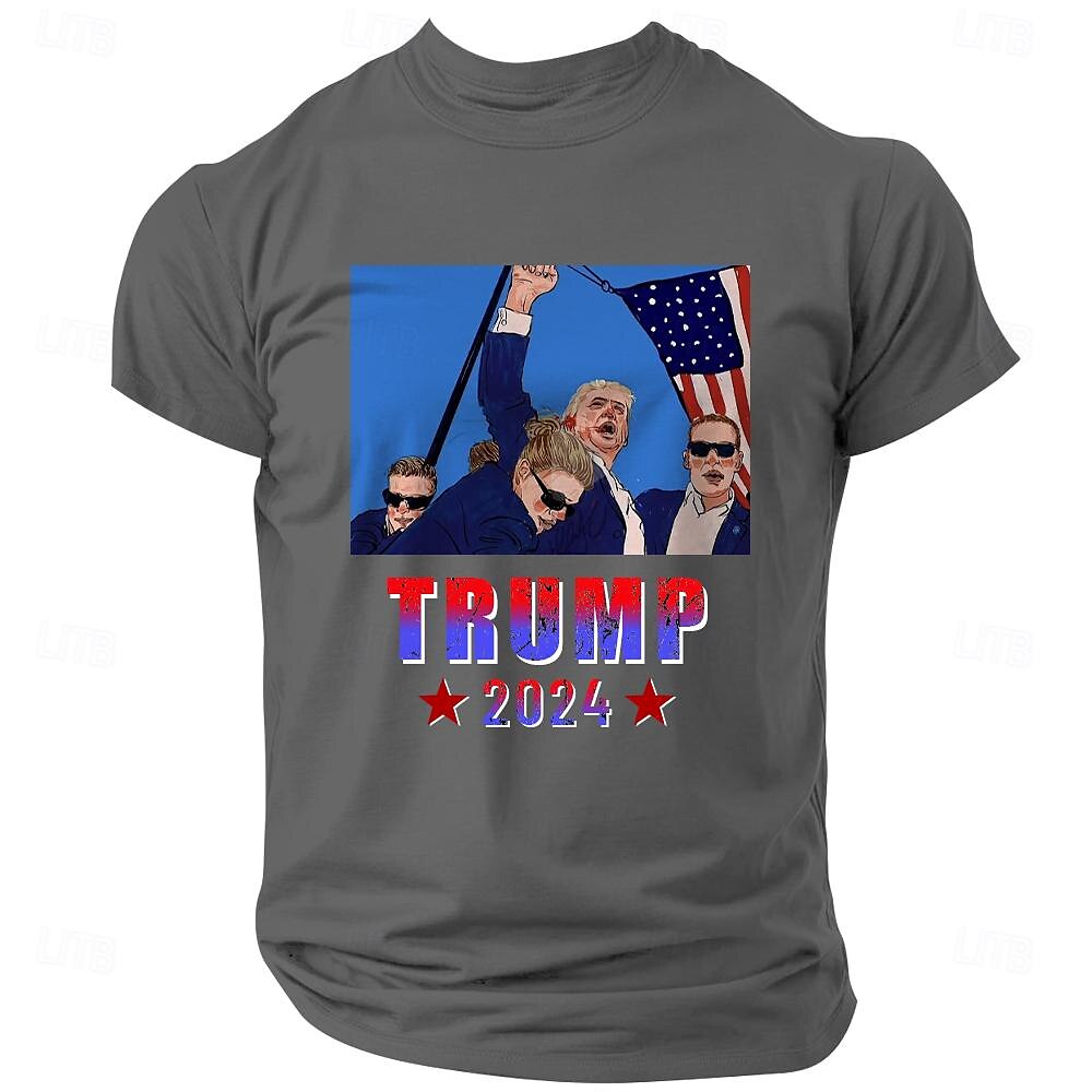 Letter Trump Sports Classic Casual Men's Cotton Blend T shirt Tee Short Sleeve Crew Neck Shirt Summer Spring Clothing Apparel M L XL XXL XXXL