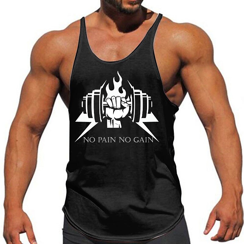  Men's Outdoor 3D Printing T Shirt for Sports Gym Sleeveless Crew Neck T-shirt 