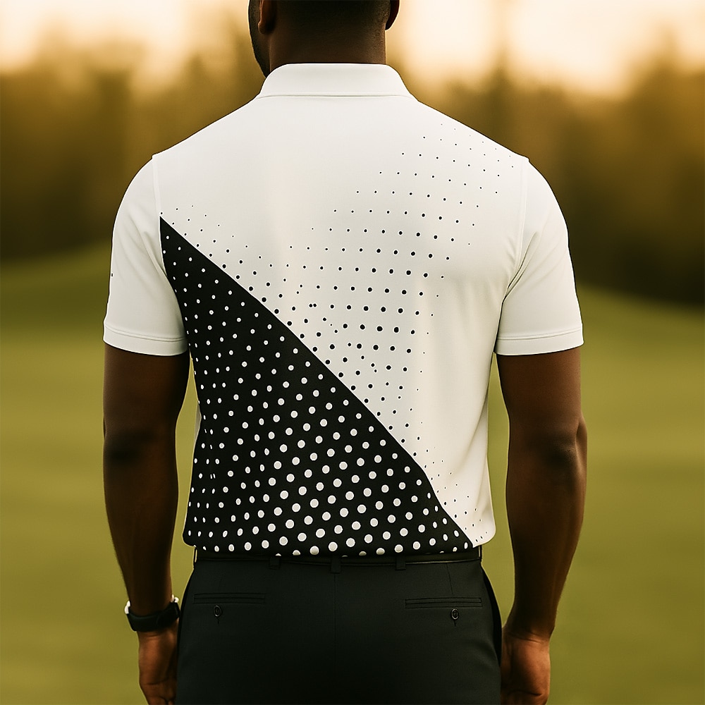 Men's Geometric Golf Sports Polo Shirts Short Sleeve Polo Shirts Collared Shirts Business Casual Outdoor Athleisure Daily Wear 3D Print Summer Blue Purple Green