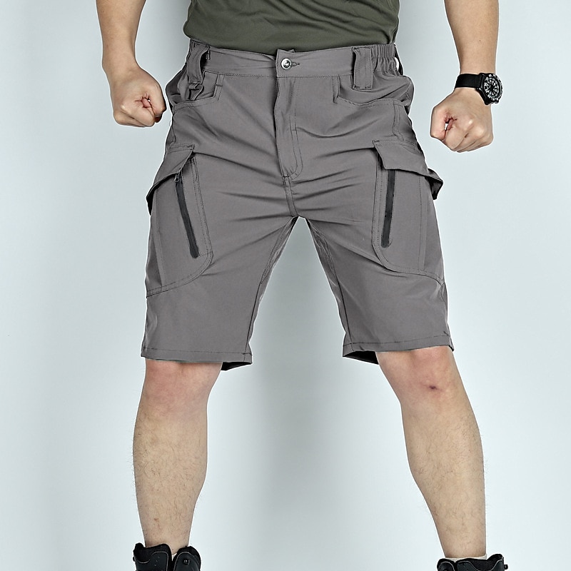 Men's Tactical Shorts Cargo Shorts Zipper Pocket Plain Waterproof Breathable Outdoor Daily Going out Fashion Casual Black Green