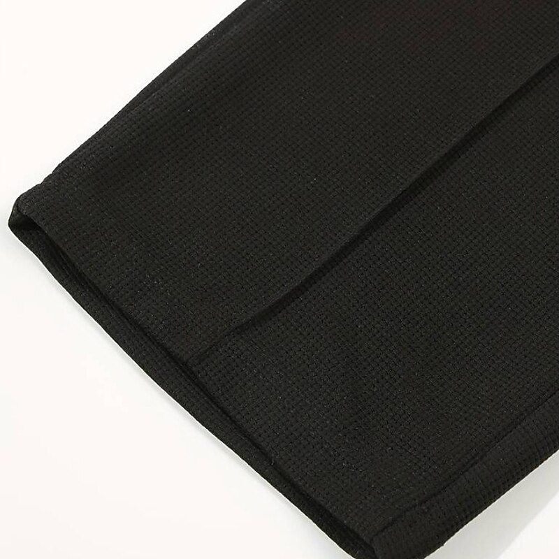 Men's Sweatpants Trousers Waffle Pants Open Bottom Sweatpants Drawstring Elastic Waist Straight Leg Plain Moisture Wicking Breathable Full Length Sports Outdoor Casual Daily Fashion Streetwear Black