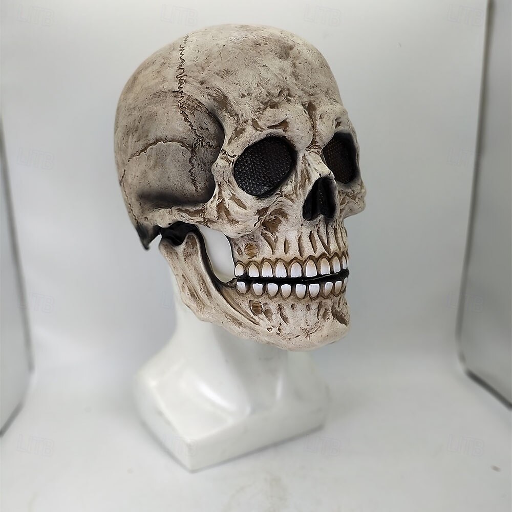 Halloween Full Head Skull Mask,Helmet with Movable Jaw,Scary Realistic Halloween Mask For Adults Costumes,Call of Duty Mask Toy,Halloween Skeleton Decoration