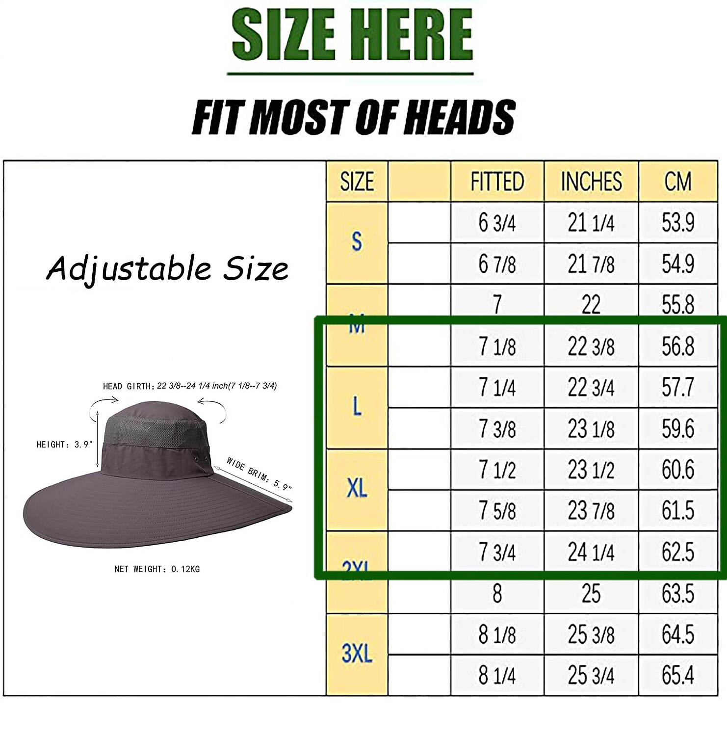Super Wide Brim Sun Hat UPF50+ Waterproof Bucket Hat Sunscreen Sun Hat Fishing Hat Fisherman Hat Hiking Hat for Fishing Hiking Camping, Army Green Grey Dark Gray