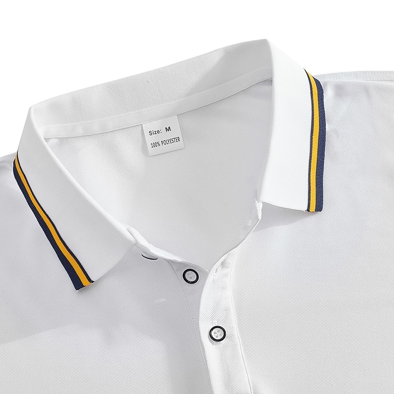 Men's Golf Shirt Pique Polo Shirt Casual Business Ribbed Polo Collar Short Sleeve Fashion Basic Solid Color Plain Buttons Summer Spring Spring &  Fall Regular Fit Lake blue Black White Light Green