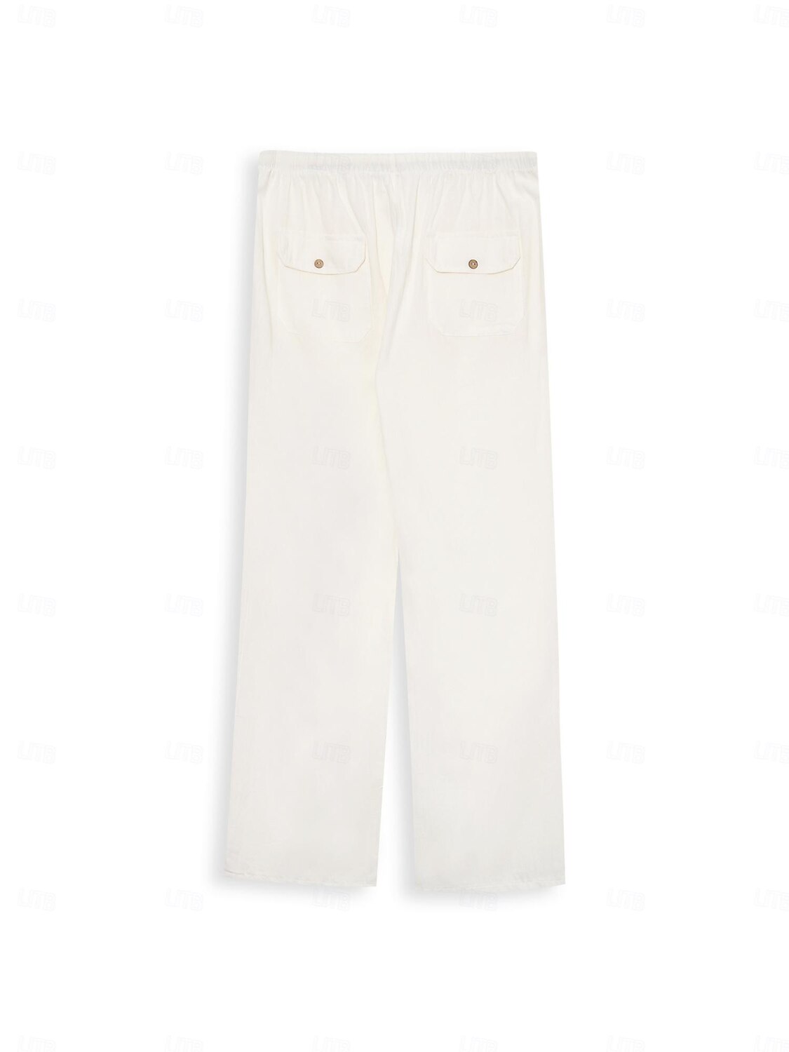 Men's Linen Pants Trousers Summer Pants Beach Pants Pocket Drawstring Elastic Waistband Plain Comfort Breathable Full Length Daily Streetwear Linen / Cotton Blend Fashion Casual / Sporty Loose Fit