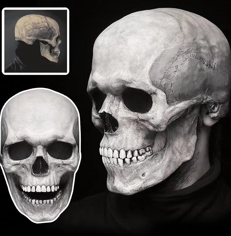 Halloween Full Head Skull Mask,Helmet with Movable Jaw,Scary Realistic Halloween Mask For Adults Costumes,Call of Duty Mask Toy,Halloween Skeleton Decoration