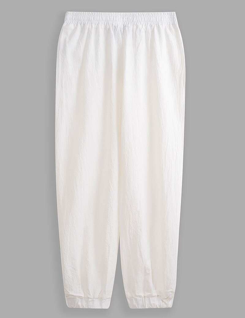 Men's Linen Pants Trousers Summer Pants Elastic Waist Straight Leg High Rise Solid Color Comfort Breathable Full Length Wedding Holiday Vacation Fashion Gray Green Black High Waist Inelastic