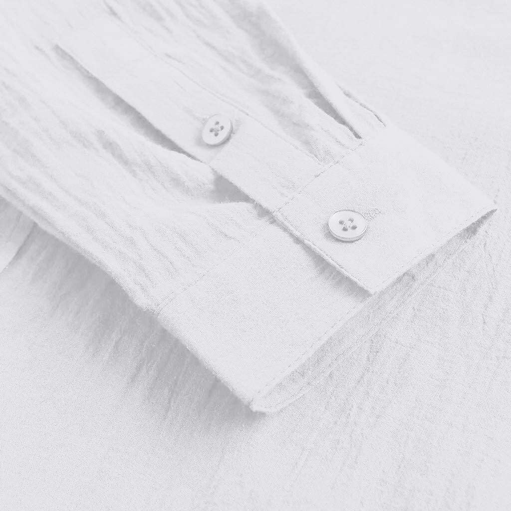 Men's Shirt Linen Shirt Summer Shirt Beach Shirt Black White Pink Long Sleeve Solid Color Collar Spring & Summer Casual Daily Clothing Apparel Button-Down