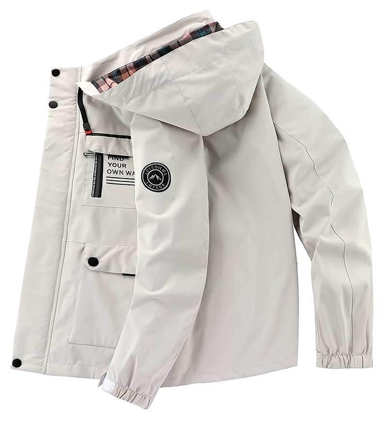 Men's Winter Coat Winter Jacket Sport Coat Raincoat Outdoor Camping & Hiking Waterproof Windbreaker Zipper Pocket Fall Winter Solid Color Fashion Streetwear Hooded Regular Wine Black White Army Green