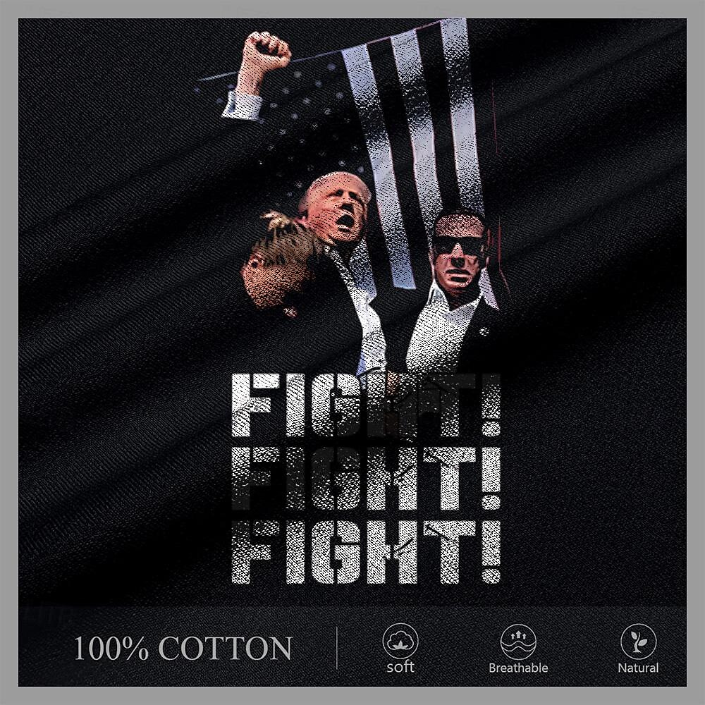 Trump Letter Print Black T shirt Tee Men's Graphic 100% Cotton Shirt Classic Casual Shirt Short Sleeve Comfortable Tee Summer Spring Fashion Designer Clothing S M L XL XXL