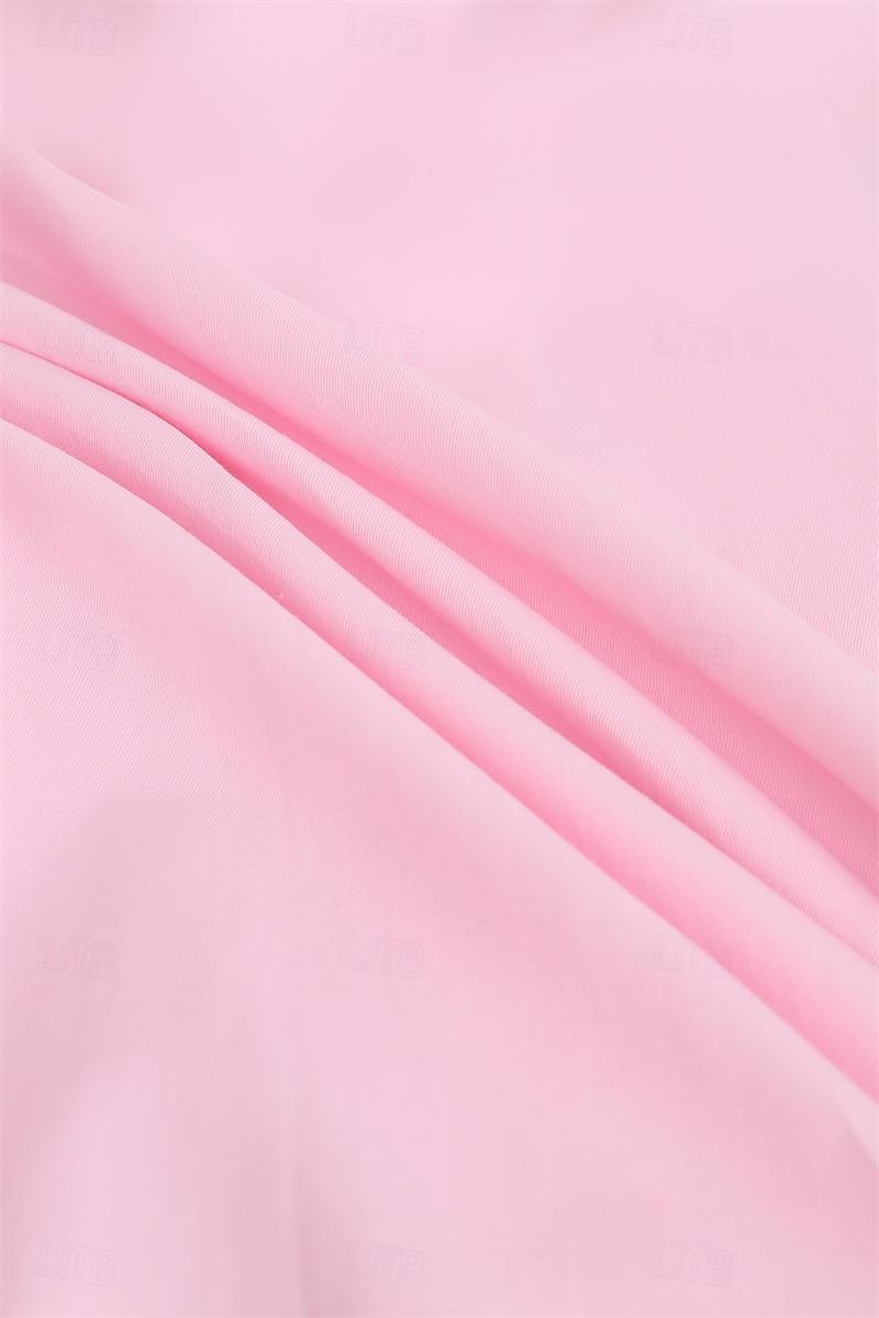 Men's Shirt Dress Shirt Light Blue Black White Long Sleeve Plain Lapel Summer Office & Career Wedding Party Clothing Apparel