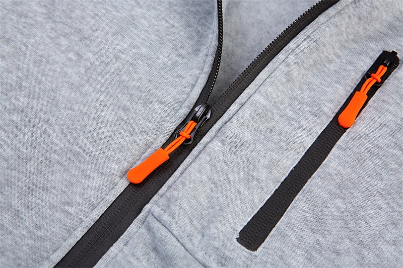 Men's Hoodie Full Zip Hoodie Fleece Hoodie Black White Wine Navy Blue Royal Blue Hooded Plain Zipper Pocket Sports & Outdoor Daily Holiday Polyester Streetwear Cool Casual Spring &  Fall Clothing