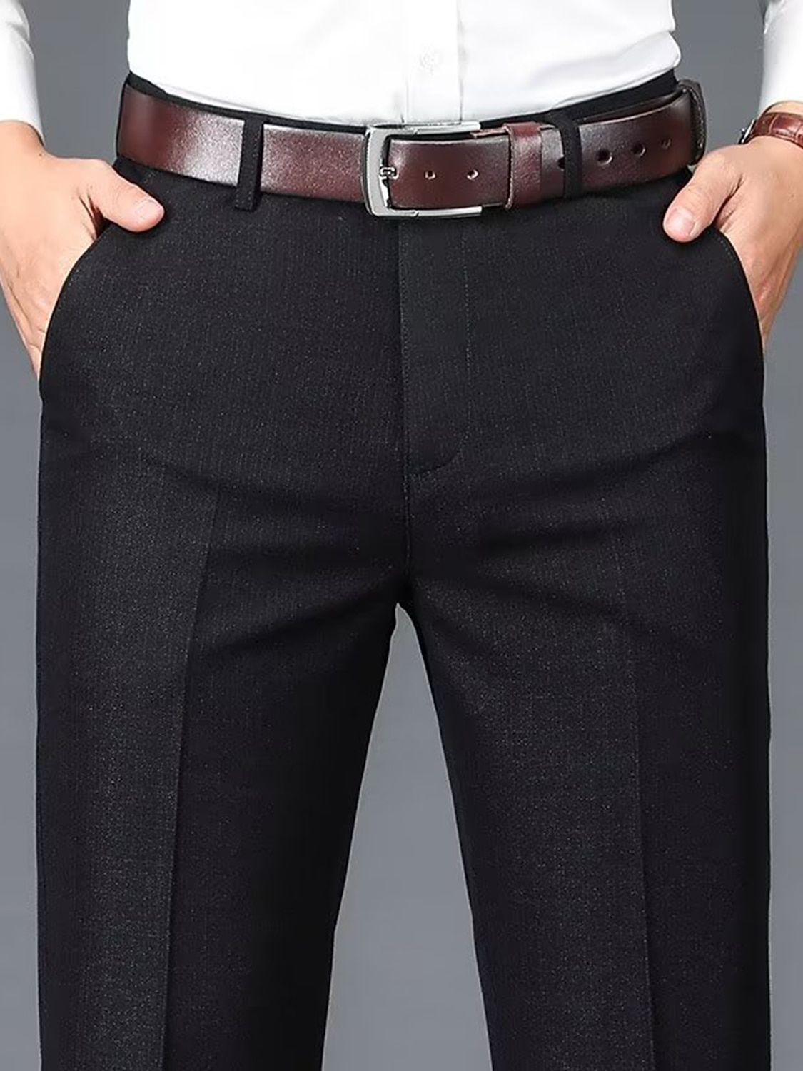 Men's Dress Pants Trousers Slacks Suit Pants Pocket Plain Comfort Breathable Wedding Outdoor Daily Fashion Casual Black Khaki