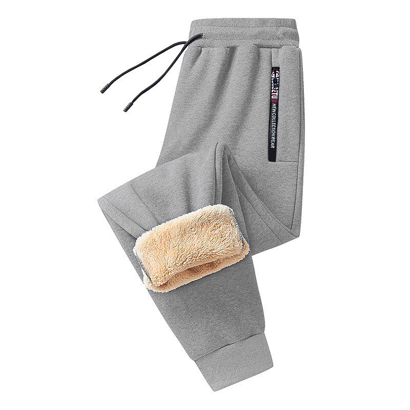 Men's Sherpa Fleece Pants Joggers Winter Pants Trousers Drawstring Elastic Waist Zipper Pocket Solid Color Warm Casual Daily Running Sports Fashion Black Black Straight Leg Micro-elastic