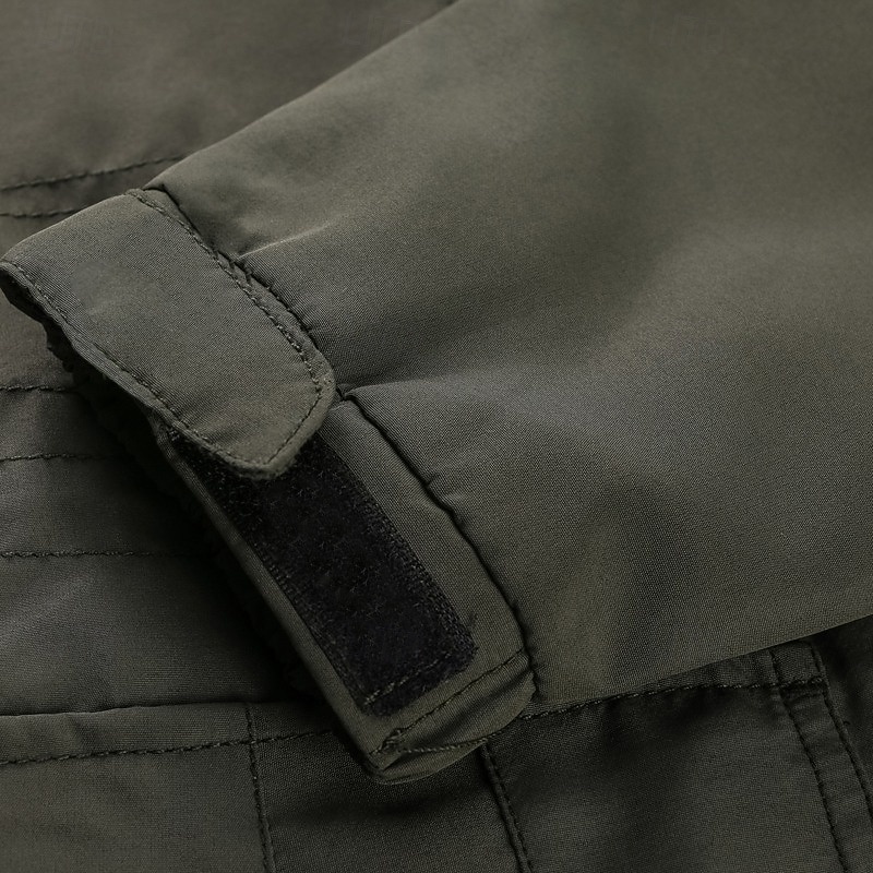 Men's Waterproof Rain Jacket Military Cargo Jacket Tactical Jacket Casual Hooded Cargo Sports Coat Windbreaker Outdoor Warm Windproof Winter Coat Jacket Top Hunting Fishing Army Green Softshell Jacket