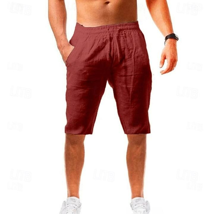 Men's Shorts Summer Shorts Beach Shorts Drawstring Plain Yoga Business Beach Hawaiian Casual Black White