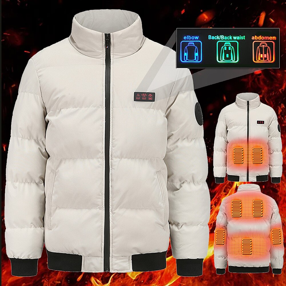 Outdoor Warm Heated Jacket Men Women Windproof Cotton Padded Clothes USB Heating Winter Coat Vest for Hunting Hiking Camping Fishing