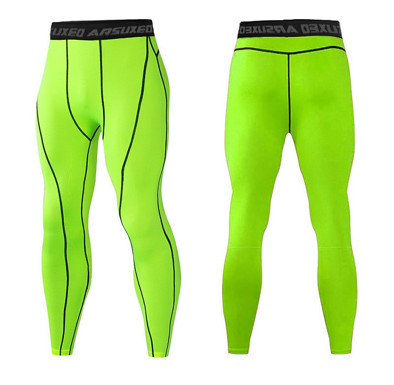 Arsuxeo Men's Compression Pants Running Tights Leggings Base Layer Athletic Athleisure Fall Polyester Breathable Quick Dry Moisture Wicking Soft Compression Fitness Gym Workout Running Sportswear