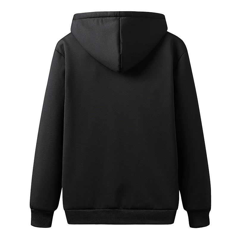 Men's Hoodie Full Zip Hoodie Fleece Hoodie Fleece lined Hoodie Black Light Grey Dark Gray Hooded Plain Casual Daily Sports & Outdoor Polyester Streetwear Cool Sportswear Fall Winter Clothing Apparel