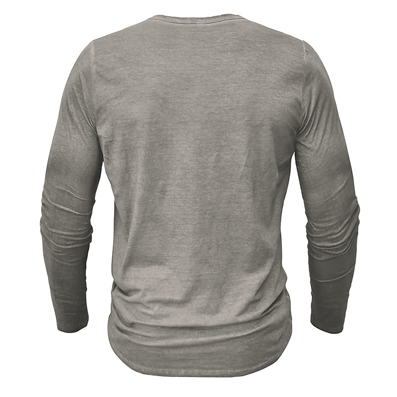 Men's Henley Shirt Tee Top Long Sleeve Shirt Plain Henley Street Vacation Long Sleeve Clothing Apparel 100% Cotton Fashion Vintage Basic