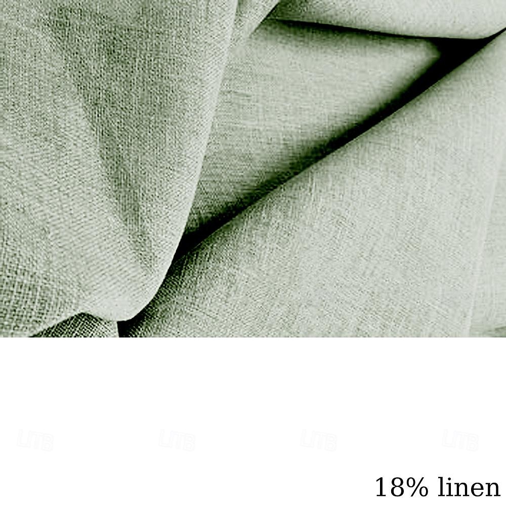 Men's 20% Linen Shirt Short Sleeve Turndown Green, khaki, Beige Shirt Daily