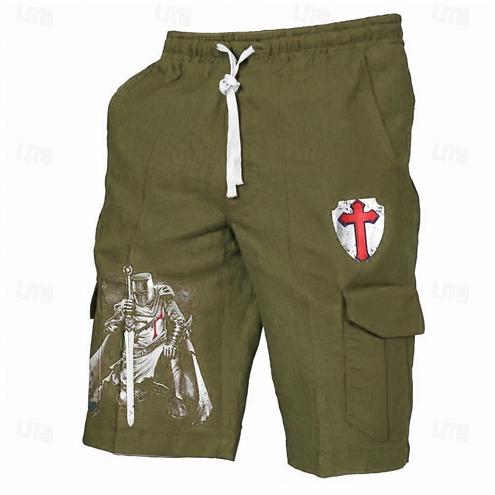 Men's Shorts Drawstring Side Pockets Cross Tummy Control Short Outdoor Casual Holiday Vacation Fashion Dark Brown Black Micro-elastic