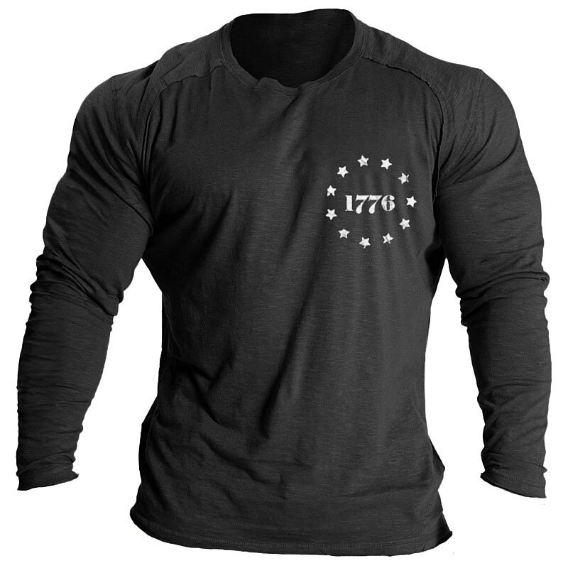  Men's Graphic Polyester Basic Casual Long Sleeve Comfortable Tee  