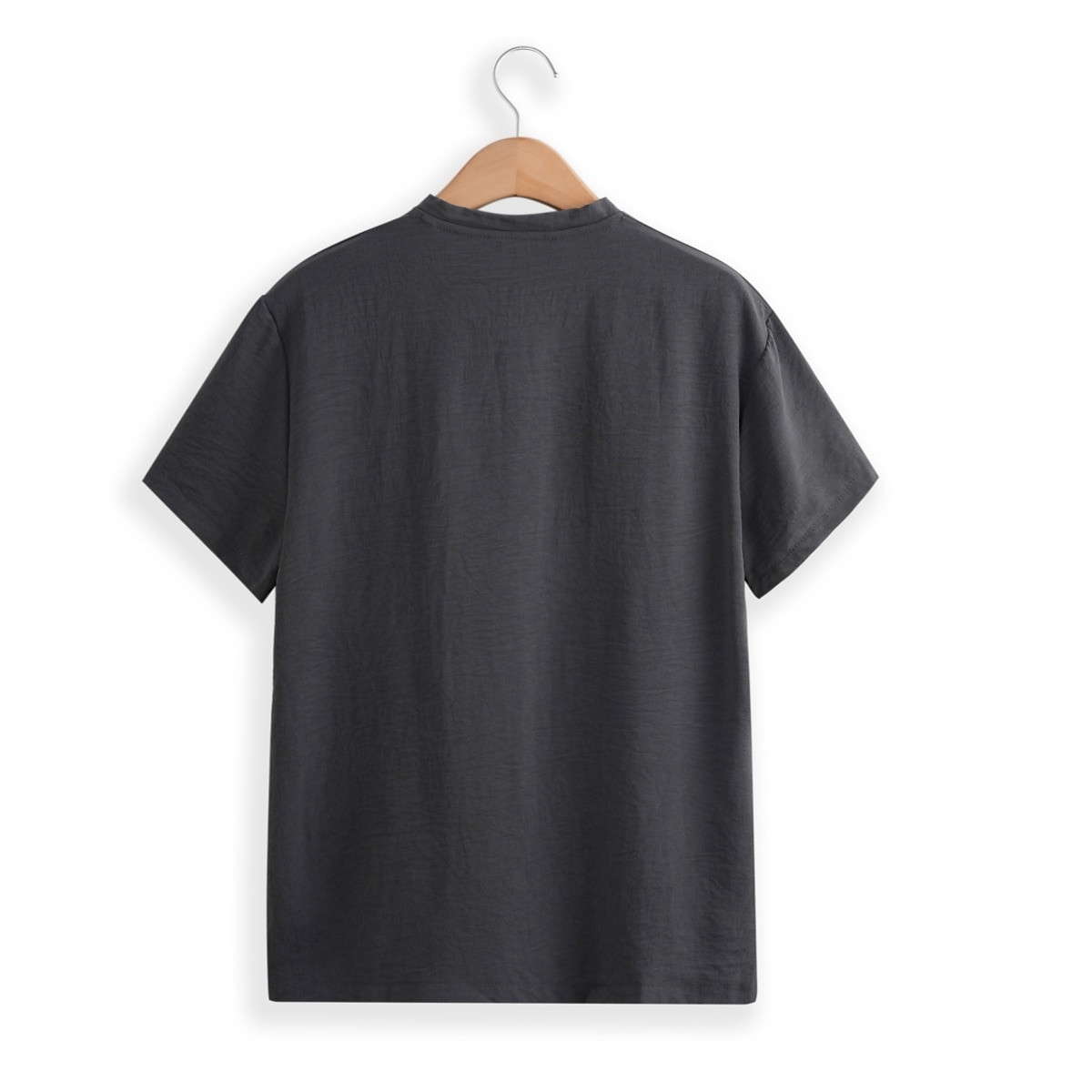 Men's Henley Shirt Tee Top Short Sleeves Plain Fashion Designer Basic V Neck Vacation Street Going out Summer Navy Black White Henley T-Shirt