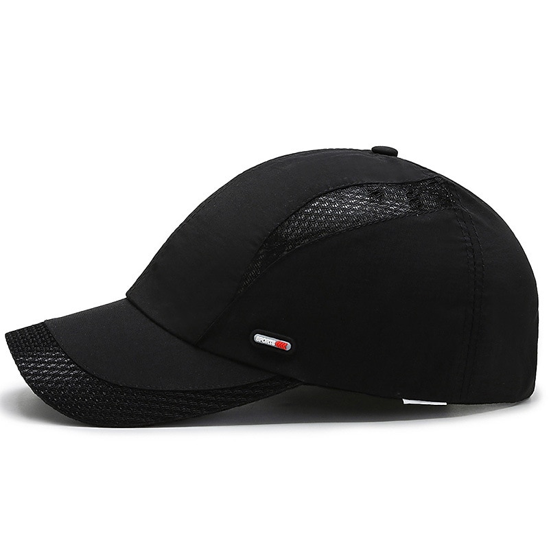Men's Baseball Cap Dark Grey Black Mesh Patchwork Patchwork Adjustable Sun Protection Breathable Lightweight