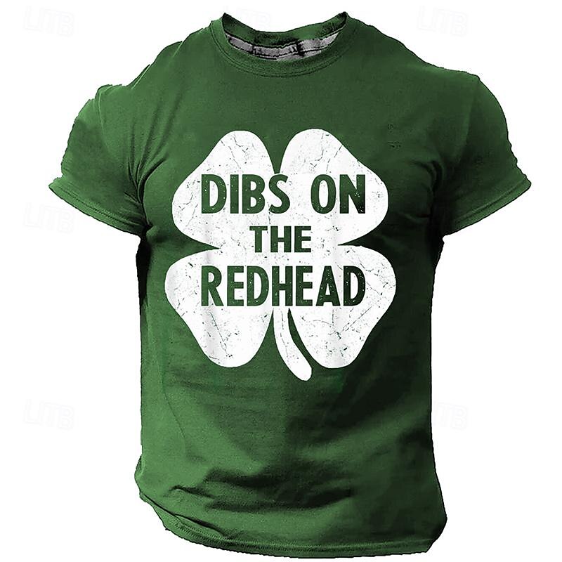 St. Patrick Men's Graphic Shamrock Lucky Irish T Shirt T shirt Tee Short Sleeve T shirt 3D Print Crew Neck Shirt Daily Designer Casual Sports Outdoor Holiday Going out Green 1# Green 2# Green 3#
