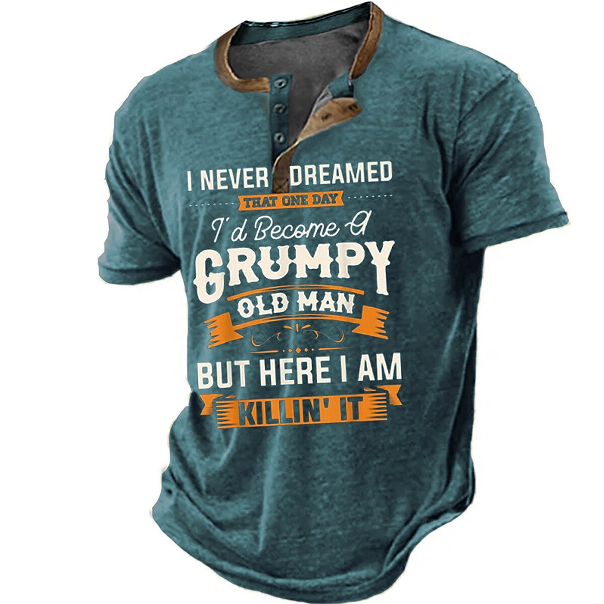Men's Henley Shirt Tee Graphic Letter Henley Clothing Apparel 3D Print Outdoor Casual Short Sleeve Print Button-Down Vintage Fashion Designer Stylish
