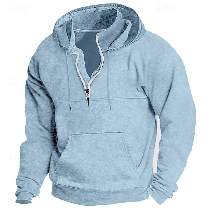Men's Hoodie Quarter Zip Hoodie Tactical Hoodie Tactical Black Wine Navy Blue Dark Green Camel Hooded Plain Sports & Outdoor Daily Holiday Streetwear Cool Casual Spring &  Fall Clothing Apparel
