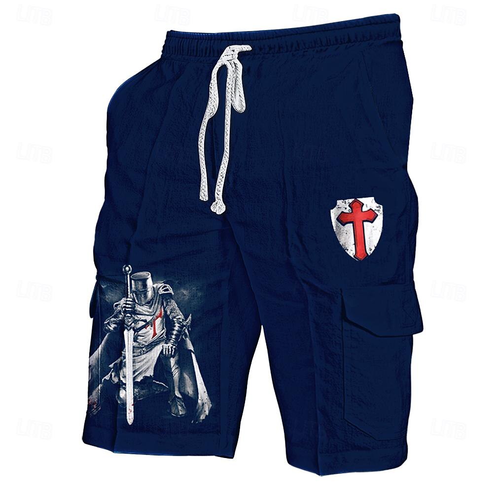 Men's Shorts Drawstring Side Pockets Cross Tummy Control Short Outdoor Casual Holiday Vacation Fashion Dark Brown Black Micro-elastic