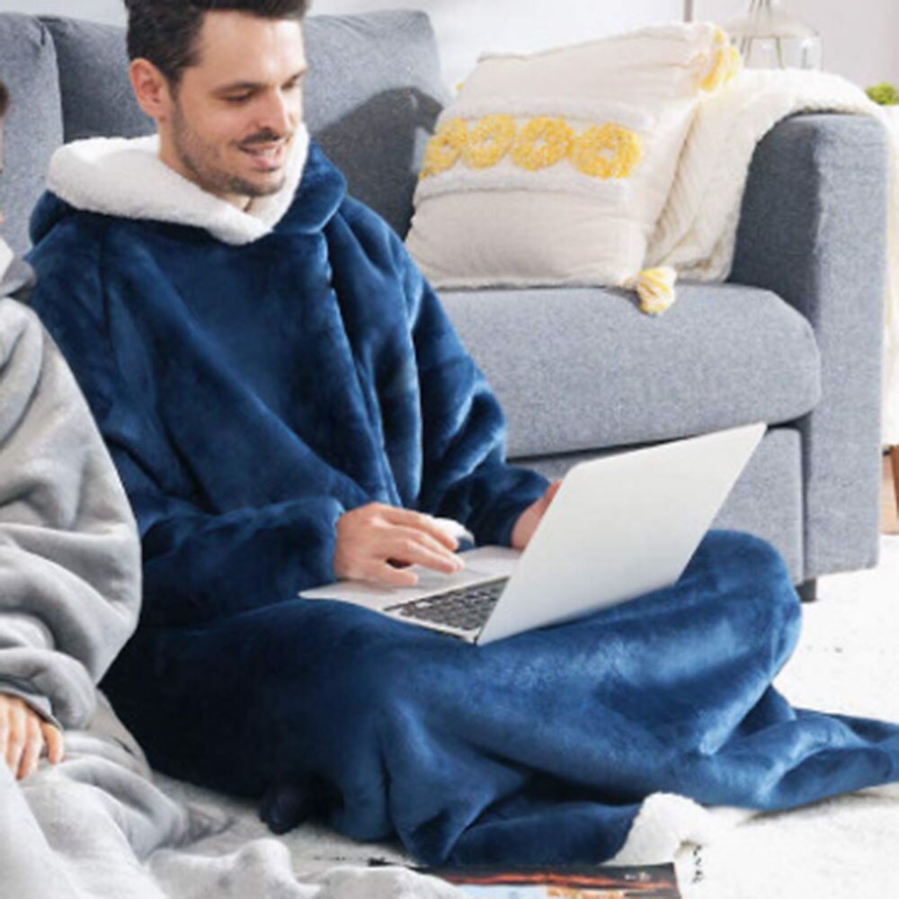 Adults' Oversized Hoodie Blanket Wearable Blanket With Pocket Solid Color Onesie Pajamas Flannel Cosplay For Men and Women Carnival Animal Sleepwear Cartoon Festival / Holiday Costumes