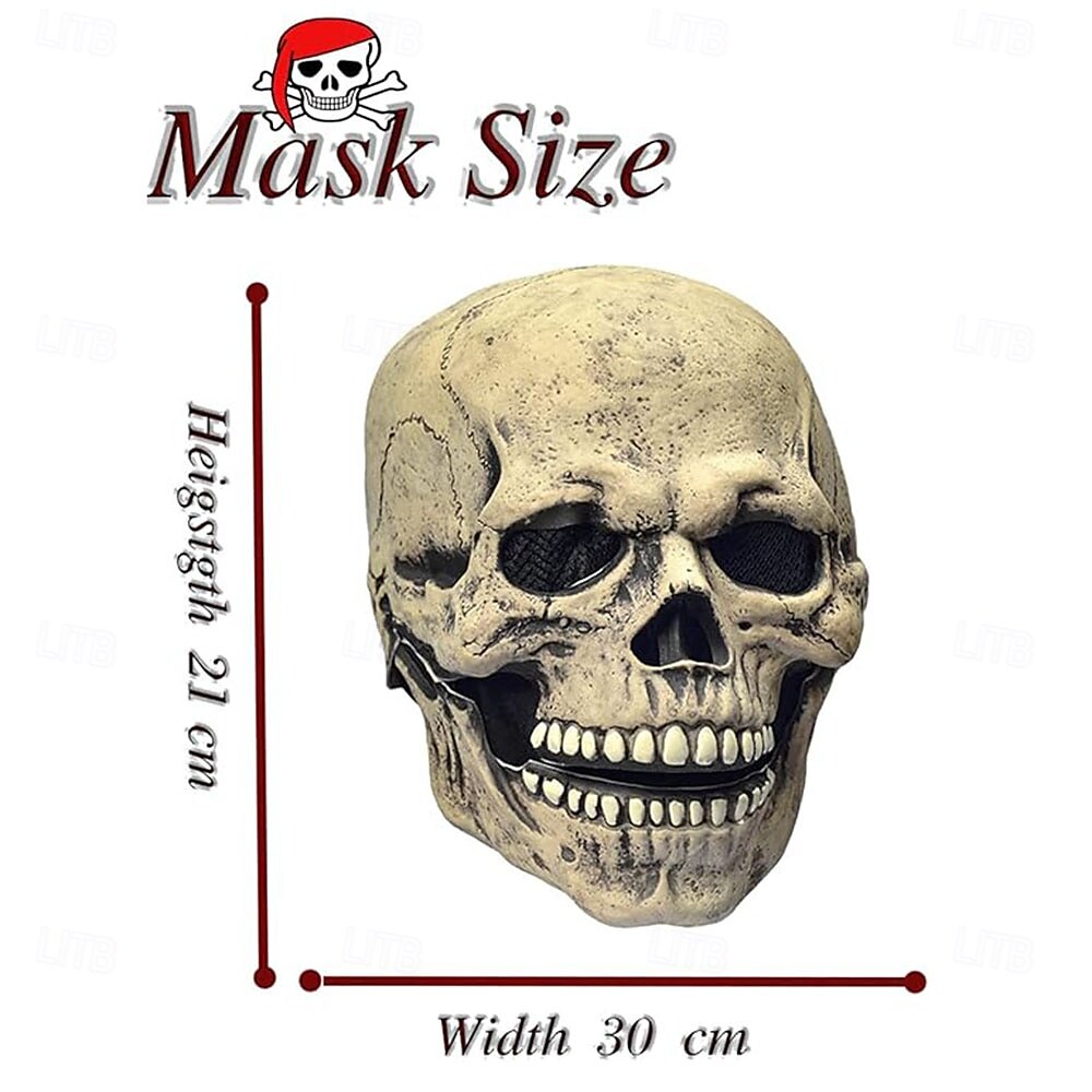 Halloween Full Head Skull Mask,Helmet with Movable Jaw,Scary Realistic Halloween Mask For Adults Costumes,Call of Duty Mask Toy,Halloween Skeleton Decoration
