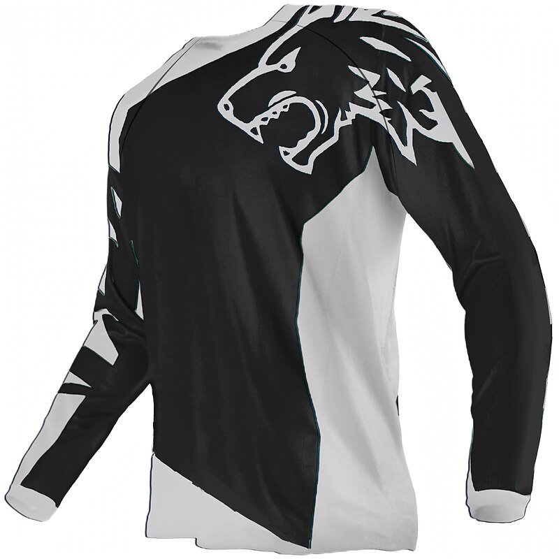 21Grams Men's Downhill Jersey Long Sleeve Bike Top with 3 Rear Pockets Mountain Bike MTB Road Bike Cycling Breathable Moisture Wicking Soft Quick Dry Black Yellow Army Green Wolf Camo / Camouflage