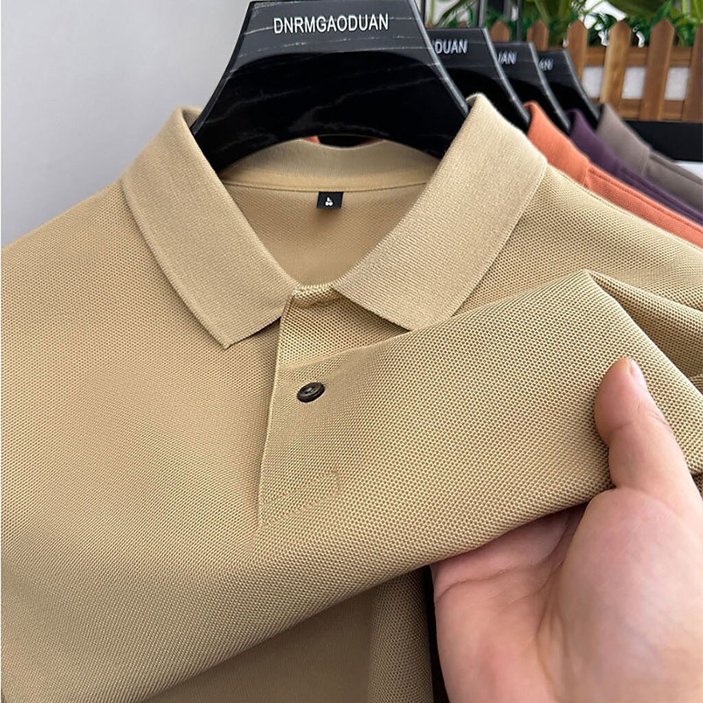 Men's Polo Polo Shirts Casual Vacation Lapel Short Sleeve Fashion Modern Plain Buttons Plain Summer Spring Regular Fit Lake blue Black White Yellow Pink Red Polo